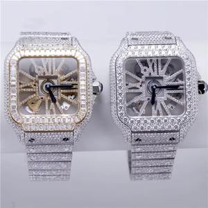 Reloj de Lujo para Hombre, Completamente Adornado con Diamantes Moissanite, Esfera Mecánica con Incrustaciones de Diamantes D VVS, Verificador de Diamantes - Product Image 6