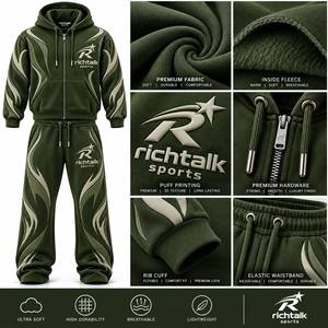 Conjunto Deportivo Unisex con Capucha, Cierre Frontal con Cremallera, Estampado por Sublimación, Lavado Ácido, Peso Medio 220g, Poliéster/Algodón, Ropa Urbana - Product Image 6