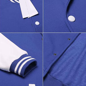 Veste universitaire en cuir pour homme, mélange de laine, style baseball, patchwork premium, rétro, fermeture à boutons-pression, manteau d'hiver - Product Image 3