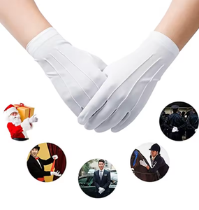 ถุงมือผ้าฝ้ายสีขาวสำหรับผู้ชาย ถุงมือชุดทักซิโด้ ถุงมือสำหรับพิธีการ ถุงมือสำหรับขบวนพาเหรด ถุงมือสำหรับคอสเพลย์ ถุงมือสำหรับใส่เหรียญและเครื่องประดับ ถุงมือสำหรับบัตเลอร์ - Product Image 3
