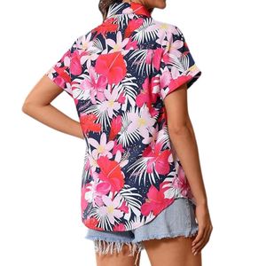Hawaiian Shirt for Women Tropical Printed Button Down Shirts Short Sleeve Luau Aloha Cruise Holiday Floral Hawaii Shirts - Product Image 3