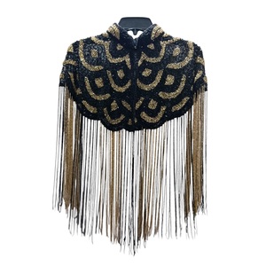 Poncho cape perlé fait main pour femme 2026 avec franges, idéal pour les occasions spéciales, taille unique - Product Image 1
