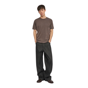 T-shirt uni à col rond et manches courtes pour homme, coupe classique, épaules naturelles, coupe ajustée, en jersey décontracté, vente en gros personnalisée, vente directe usine - Product Image 2