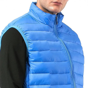 2026 Latest Wholesale High Quality Custom Made Mens <b>Quilted</b> Polyester Wadding PU Leather Waterproof <b>Winter</b> Puffer Vest Waistcoat - Product Image 6