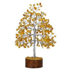 Vente en gros d'aventurine jaune de qualité supérieure M-SEAL arbre à base de bois décoration de la maison pierre semi-précieuse artisanale pierre précieuse Feng Shui - Product Image 1
