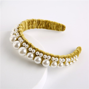 Velvet Pearl <b>Headband</b> for Women Elegant Wedding Hairband Pearls 14 CM <b>Elastic</b> Hair Accessory Hemasa Fashions Brand Party Daily - Product Image 6