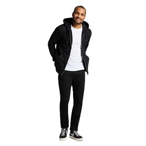 Sudadera con capucha y cremallera para hombre, ropa de calle de diseño personalizado, forro polar de algodón grueso y cálido, fabricante al por mayor - Product Image 3