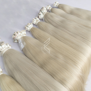 Extensiones de cabello humano (color claro) cosido en extensiones de cabello humano Premium para mujeres - Product Image 3