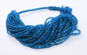 Perles Rondelles Lisses en Apatite Néon Naturelle 3-4MM, Perles de Pierre Précieuse Apatite Néon Bleu Foncé 16 Pouces, Perles Rondelles Simples en Apatite Néon - Product Image 2