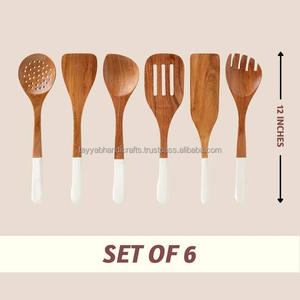 Ustensiles de cuisine en bois fourchette à spatule à la main outils de cuisson non collants porte-cuillère de cuisine en bois Durable outil de cuisine - Product Image 2