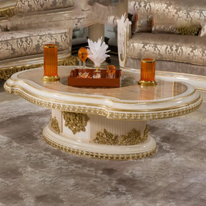 Ensemble de canapés sectionnels de luxe de style baroque français, sculptés à la main en bois de mahogany massif, rembourrés, meubles de salon classiques royaux pour villa - Product Image 4