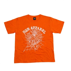 Camiseta HQR APPAREL para Hombre, Color Naranja Sólido, Logotipo Frontal, Manga Corta, Cuello Redondo, Estilo Urbano, Algodón Transpirable - Product Image 1