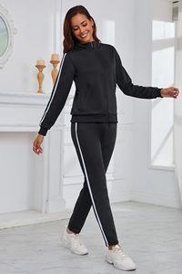 Women's 2-Piece Printed Lounge Hoodie Sweat suit Sets <b>Oversized</b> Sweatshirt Winter Fashion <b>Sweatpants</b> with Pockets - Product Image 2
