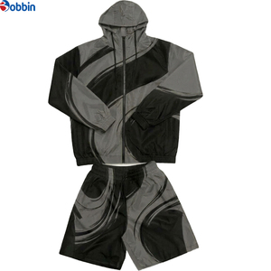 Conjuntos de Verano de Moda para Unisex, con Logotipo Personalizado, Impermeables, Conjunto Corto de 2 Piezas, Chaqueta con Capucha y Pantalones Cortos, Sublimación - Product Image 3