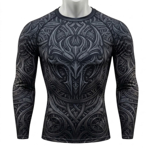 Rashguard personnalisé imprimé par sublimation, Rashguard MMA, Rashguard BJJ, Rashguard MMA OEM pour hommes, Rashguard à manches courtes - Product Image 1