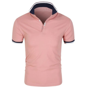 Polo homme à manches courtes, coupe ajustée, décontracté, rayé, en coton, modèle basique 2025 - Product Image 1