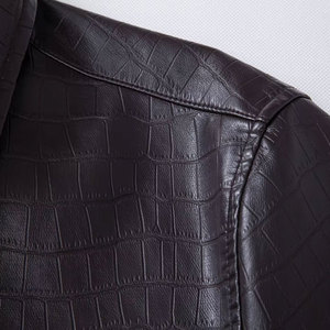 2025 Best Selling Vintage Style <b>Men's</b> Leather <b>Jacket</b> High Quality with Stand Collar for Winter <b>Long</b> Sleeves - Product Image 6
