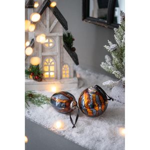 Juego de 6 bolas de Navidad en forma de huevo adorno 3 \ "X 3 \" X 4,3 \ "bolas colgantes decorativas de vidrio para decoraciones de fiestas navideñas de árboles - Product Image 5