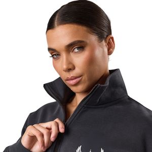 Sweat-shirt à col montant gris foncé pour femme, coupe oversize, manches longues, style streetwear décontracté, toucher doux, pour le quotidien - Product Image 3
