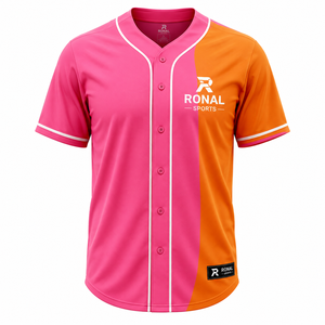 Maillot de baseball pour hommes, tailles adultes, 100% polyester, tissu respirant et doux, coutures durables, flexible, nom d'équipe personnalisé, manches courtes - Product Image 1