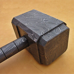 Martillo Decorativo de Acero de Damasco, Forjado a Mano, con Mango de Acero con Diseño, Artículo de Colección y Regalo, Premium - Product Image 5