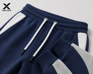 Pantalon de survêtement professionnel X Sports City pour homme, coupe colorée, taille élastique avec cordon de serrage, design épissé, style décontracté, coton et élasthanne - Product Image 5
