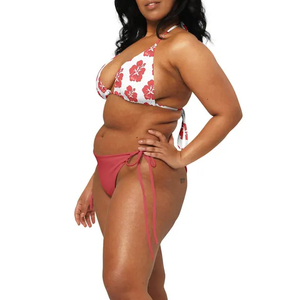 Nouvel ensemble de maillot de bain bikini tricoté sexy pour femme, motif uni, avec string, idéal pour la plage, vente en gros - Product Image 3