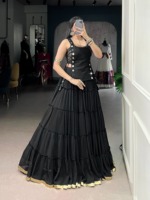 Robe de mariée traditionnelle indienne pakistanaise pour femmes, Lehenga Choli rouge, longueur au sol, polyester, coupe ample, extensible, vêtements ethniques