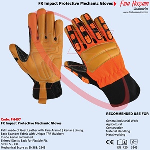 Gants de mécanicien personnalisés de protection contre les chocs de qualité supérieure pour un usage quotidien 2024 gants de mécanicien en gros gants en cuir du Pakistan - Product Image 2