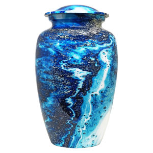 Urne funéraire Galaxy pour cendres humaines |   Urne funéraire en métal pour adultes |   Urne commémorative personnalisable écologique de 220 pouces cubes - Product Image 1