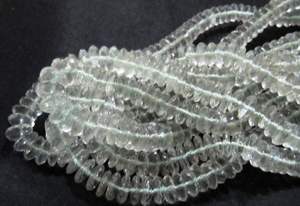 Cuentas de Cuarzo Cristal Natural Genuino, Facetadas, Corte Alemán, Forma de Disco Rondelle - Product Image 2