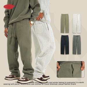 Pantalones Deportivos de Cintura Alta para Hombre, Corte Relajado, Felpa Suave, Pierna Recta, Cordón Ajustable, Pantalones Cómodos para Uso Diario - Product Image 5