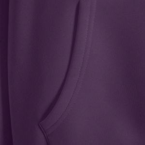 Sudadera con Capucha Unisex Morada con Cierre, Manga Larga, Corte Holgado, Color Sólido, Informal, con Bolsillos Delanteros, Tejido Francés - Product Image 4