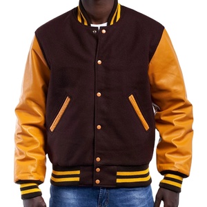 Chaqueta Universitaria de Béisbol Unisex de Lana 100% OEM para Invierno, Cuello Alto de Alta Calidad, Bordado Frontal, Diseño Personalizado Letterman Varsity - Product Image 1