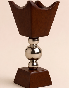 Quemador de Incienso de Madera y Metal de Alta Calidad, Ecológico, Religioso, Elegante, Hecho a Mano, Moderno, Mubkhar, Bakhoor - Product Image 1