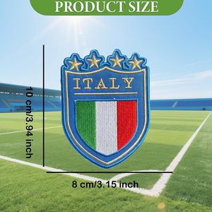 Parche Bordado Termoadhesivo con la Bandera de Italia, Aplique de Banderas Nacionales - Product Image 2