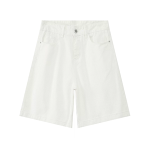 Nouveaux shorts en jean vintage respirants pour hommes, coupe droite, taille mi-haute, tricotés, décontractés et amples pour l'été - Product Image 6