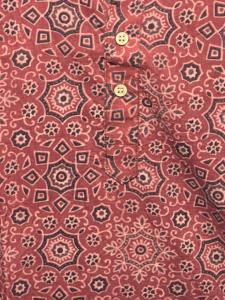 Kurta Premium de Manga Corta para Hombre, 100% Algodón, Color Granate Oscuro, Tacto Suave |   Kurta de Fiesta con Diseño Floral Estampado a Mano - Product Image 3