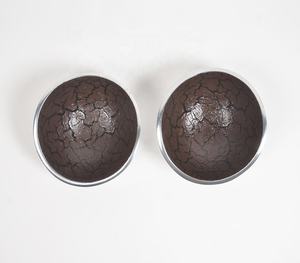 Ensemble de deux bols brun en aluminium texturé Fabricant sur mesure Grossiste vente directe en usine - Product Image 2