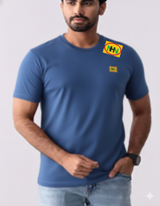 Camiseta de cuello alto de algodón 100% para hombre, transpirable, de secado rápido, lisa, teñida con hilo, con técnicas de lavado, informal. - Product Image 4