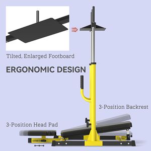 Macchina per Pressa Gambe Verticale Compatibile con Piastre Olimpiche, per Sistema Home Gym Giallo, con Posizioni Regolabili per Gambe, Schiena e Testa - Product Image 6