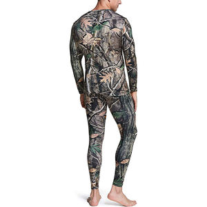 Conjunto de Ropa Interior Térmica de Invierno para Hombre, Camuflaje, Manga Larga, Cuello Redondo, Tejido de Punto, Spandex, Poliéster - Product Image 2