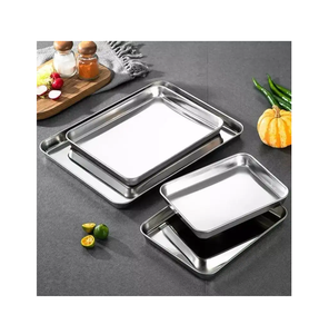 Stainless Steel Food <b>Tray</b> Commercial Restaurant <b>Baking</b> <b>Tray</b> Custom logo 3 Pieces For Home Hotel Dinner <b>Storage</b> <b>Tray</b> - Product Image 5