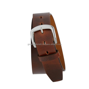 เข็มขัดหนังวัว100% สำหรับทุกเพศเข็มขัดลำลองธุรกิจหัวเข็มขัดโลหะเงินพรีเมี่ยม - Product Image 5