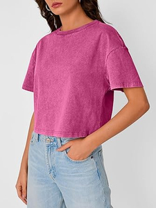 Camiseta de Verano Informal Vintage para Mujer, Ligera, Lavada al Ácido, de Secado Rápido, para Uso en Exteriores, Diseño Personalizado - Product Image 3