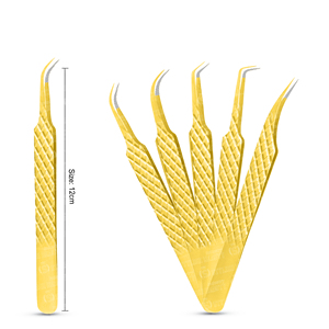 Pince à épiler professionnelle en acier inoxydable pour extensions de cils, avec grip diamanté, durabilité, résistance à la rouille, gravure de logo précise - Product Image 2