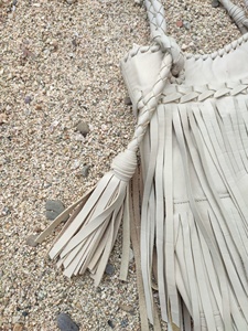 Premium Genuine Leather Fringe Handbag for Women – Vintage Boho Style Shoulder <b>Bag</b> with Tassels & <b>Studded</b> Detail - Product Image 4