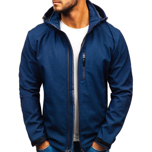 Chaqueta Softshell para Hombre con Forro Polar, Azul Marino, con Mangas Ajustables, Chaqueta Personalizada para Senderismo y Actividades al Aire Libre - Product Image 4