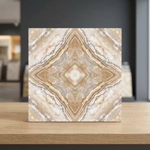 Carreaux de sol en porcelaine polie Book Match de 600x600mm, design céramique brillant, épaisseur 8mm, garantie 5 ans, antidérapants, exportateur indien - Product Image 3