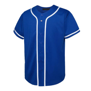 Jersey Baseball Logo Kustom Merah Lengan Pendek Kancing Depan Unisex Bahan Polyester Pakaian Olahraga untuk Softball Baseball Dewasa - Product Image 5